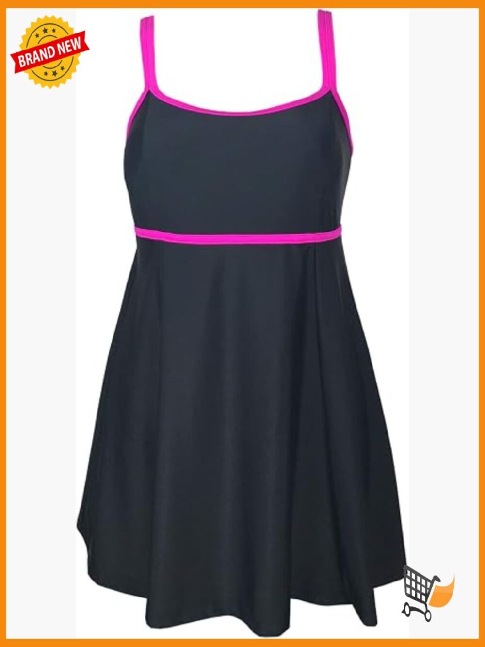 Plus Size One Piece Swimsuit with Adjustable Straps, Polka Dot Swim Dress with
